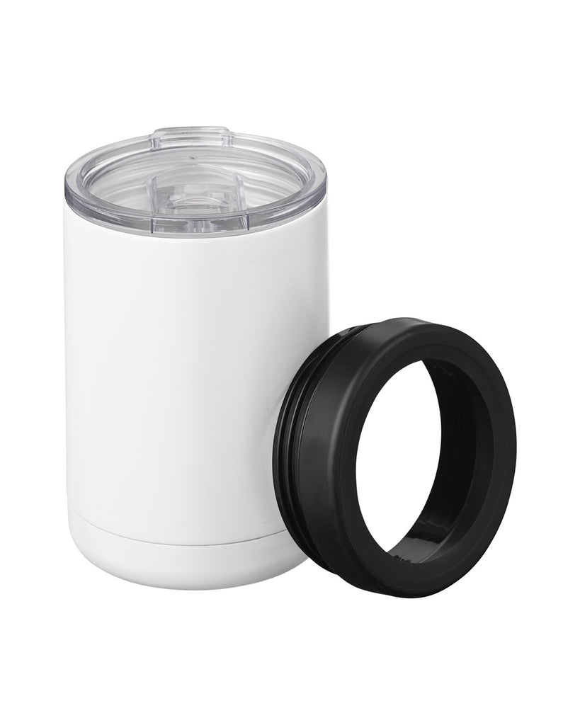 Prime Line 12 oz. 2-in-1 Can Holder And Tumbler -- White