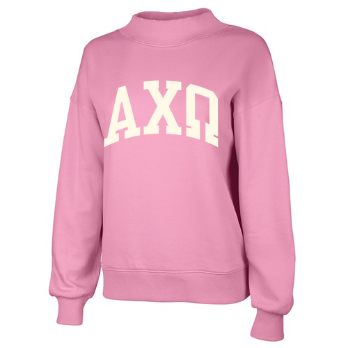 Charles River Women's Willow Mock-Neck Sweatshirt -- Pink