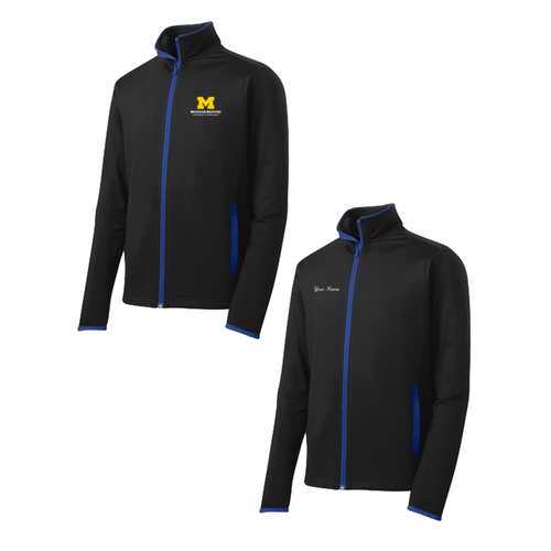 Mens/Unisex Sport-Tek Sport Wick Stretch Contrast Full Zip Jacket -- Black / True Royal