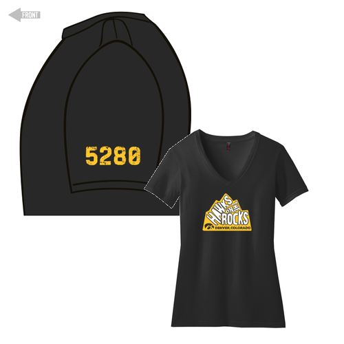 District Made Ladies Perfect Blend V-Neck Tee -- Black