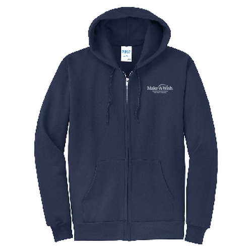 Classic Full Zip Hooded Sweatshirt -- Navy