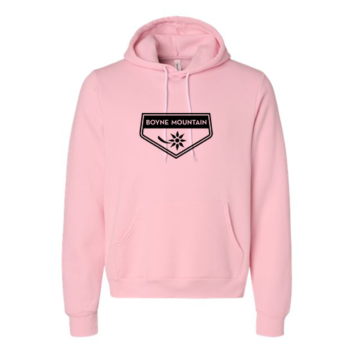 Boyne Mountain Logo 1 Black Ink -- Pullover hooded sweatshirt Pink