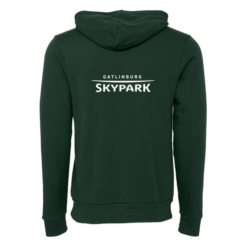 Gatlinburg Skypark Logo 2 White Ink -- Pullover Hooded Sweatshirt Forest