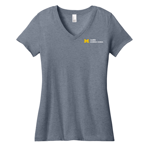 Ladies District Made Soft Perfect Weight V-Neck T-Shirt -- Heathered Navy