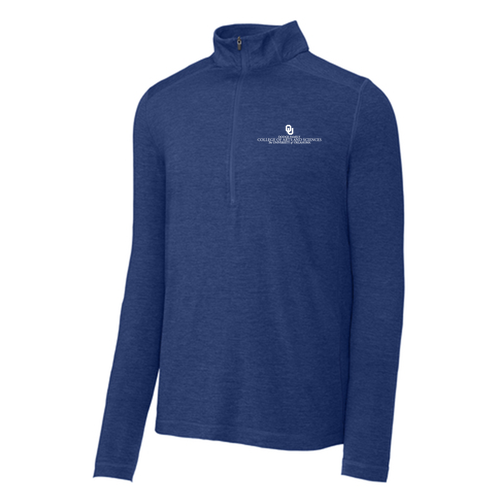 Sport-Tek Exchange 1.5 Long Sleeve 1-2-Zip T-Shirt --Embroidered  True Royal Heather