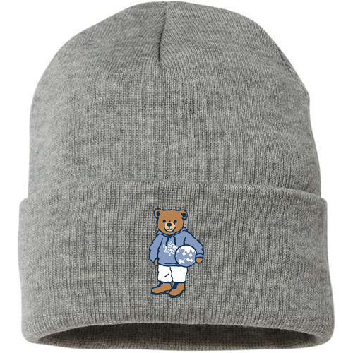 Teddy Bear Sportsman Fleece Lined 12" Cuffed Beanie -- Heather Gray