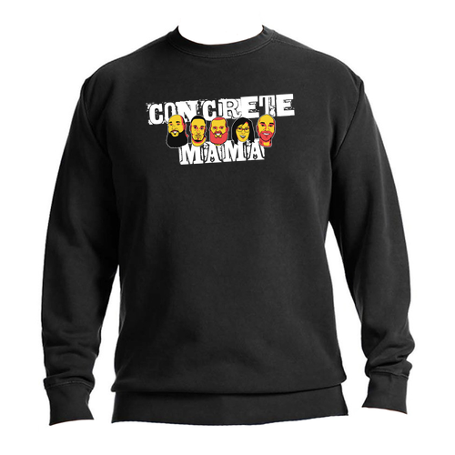 [HIDE] Comfort Colors Adult Crewneck Sweatshirt (Faces) -- Black