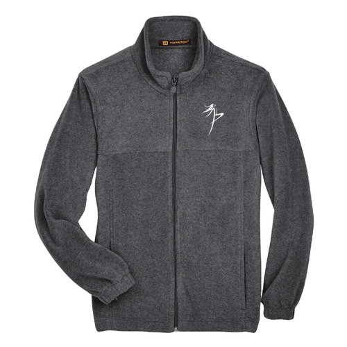 Harriton Youth 8 oz. Full-Zip Fleece -- Charcoal