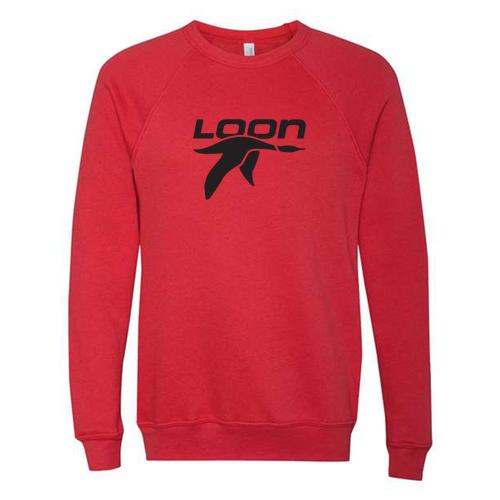 Loon Logo 1 Black Ink -- Crewneck Sweatshirt Red