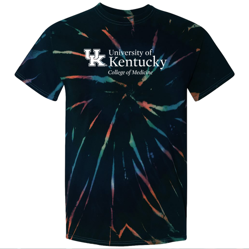 Tie-Dyed Multi-Color Spiral Short Sleeve T-shirt -- Aurora