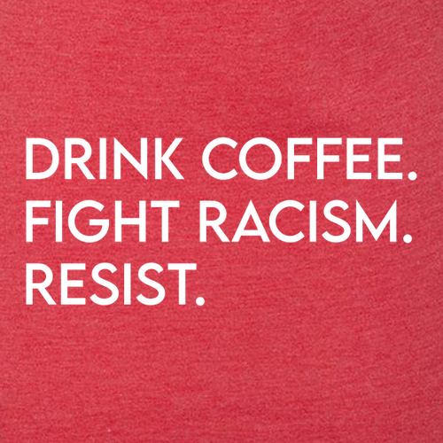 Mens/Unisex Next Level Soft Fitted Triblend Tee -- Vintage Red, Drink Coffee
