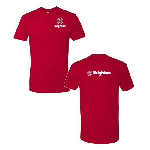 Brighton Logo 2 White Ink -- Short Sleeve Red