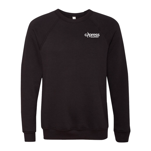 Cypress Mountain Logo 2 White Ink -- Crewneck Sweatshirt Black