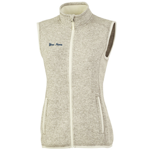 Ladies Charles River Pacific Heathered Vest -- Oatmeal Heather