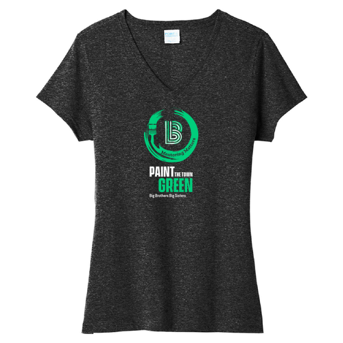 Port & Company ® Ladies Tri-Blend V-Neck Tee -- Black Heather