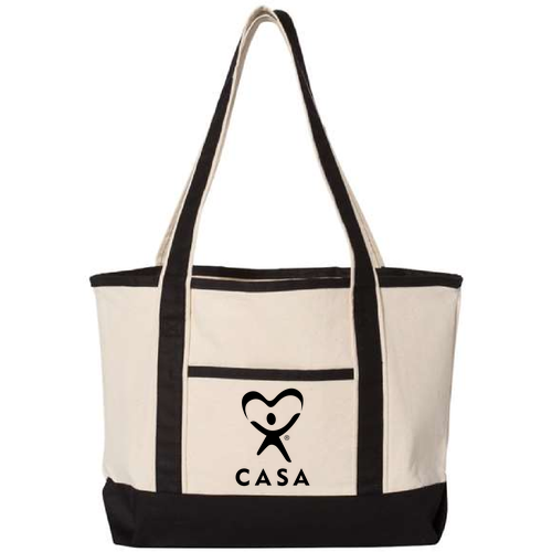 Monroe County CASA Tote Bags (Natural / Black)