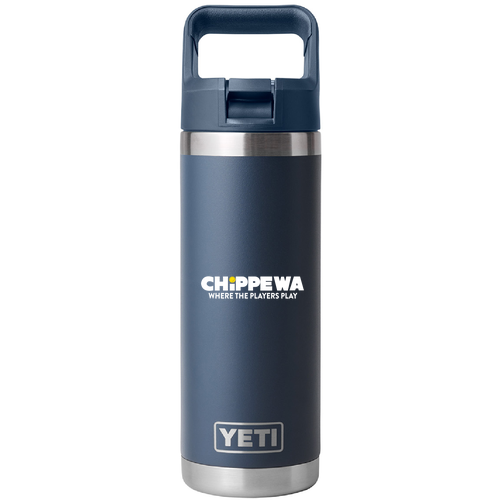 YETI Rambler 18 oz. Water Bottle with Color-Matched Straw Cap -- Blue-Navy