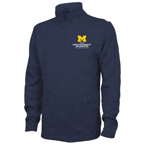 Charles River Heathered Fleece Pullover -- Navy Heather, $63