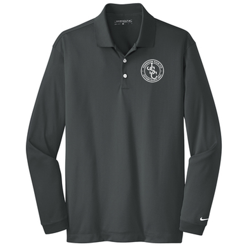 Nike Golf Long Sleeve Dri Fit Stretch Tech Polo -- Anthracite EMBROIDERED