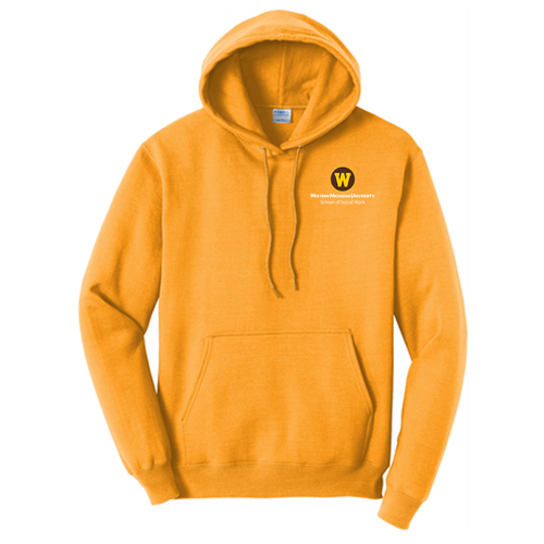 Embroidered Port & Company Hooded Sweatshirt -- Gold
