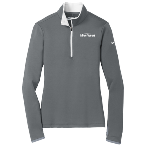 Nike Golf Ladies Dri FIT Stretch Half Zip Cover Up -- Dark Grey / White