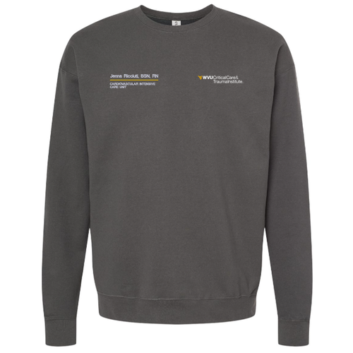Gender Care Heart Tultex Fleece Crewneck Sweatshirt -- Charcoal