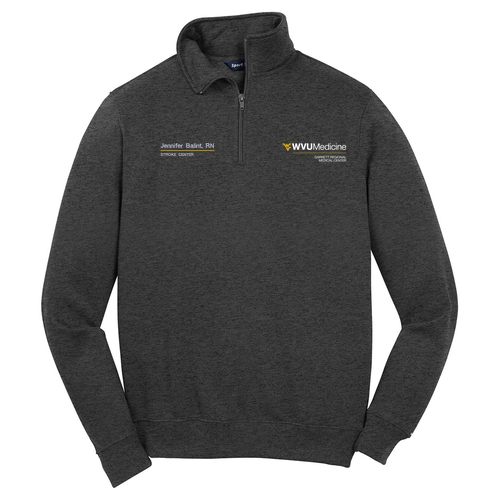 Sport Tek Quarter Zip Sweatshirt -- Graphite Heather