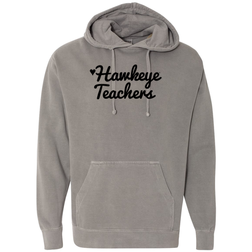 Hawkeye Teachers Comfort Colors Garment Dyed Hooded Pullover Sweatshirt -- Grey