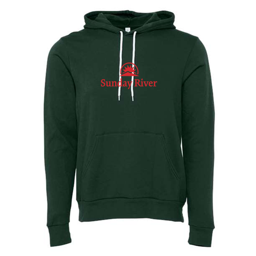 Sunday River Logo 1 Red Ink -- Pullover Hooded Sweatshirt Forest
