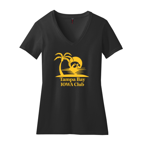 District Made Ladies Perfect Blend V-Neck Tee -- Black