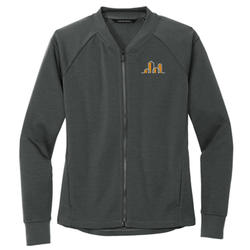 Mercer+Mettle Women's Double-Knit Bomber -- Anchor Grey