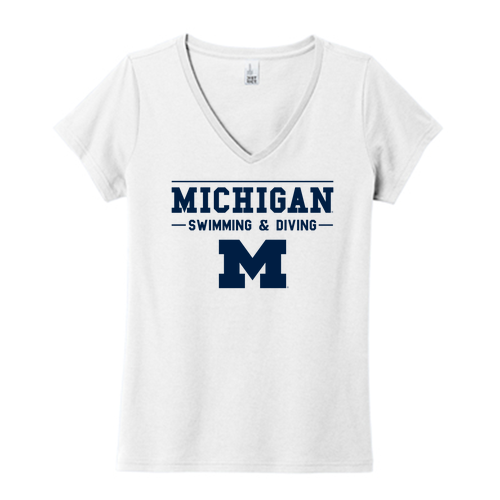 Ladies District Women's The Concert Tee V-Neck -- White