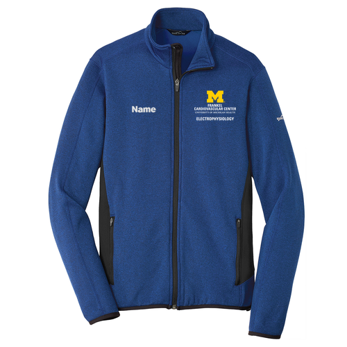 Eddie Bauer Full Zip Heather Stretch Fleece Jacket -- Blue Heather