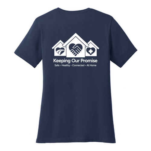 Port and Company Ladies Core Cotton Tee -- Navy