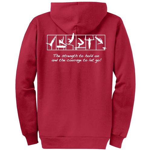 Port and Company Classic Full Zip Hooded Sweatshirt -- Red
