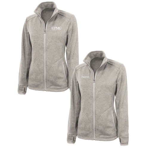 Charles River Ladies Heathered Fleece Jacket -- Oatmeal Heather