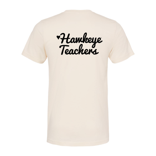 Hawkeye Teacher Bella Canvas Unisex Heather CVC T-Shirt -- Heather Natural