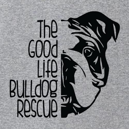 Good Life Bulldog Rescue Long Sleeve Tee -- Heather Grey