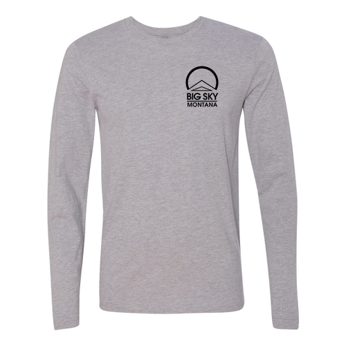 Big Sky Montana Logo 2 Black Ink -- Long Sleeve Heather Grey