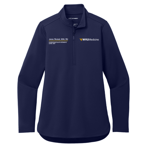 Embroidered Port Authority Ladies C-Free Double Knit 1/4-Zip -- True Navy