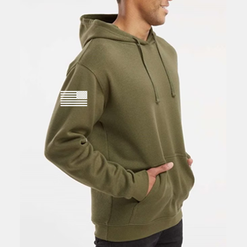 LAT Apparel Unisex Fleece Hoodie -- Military Green