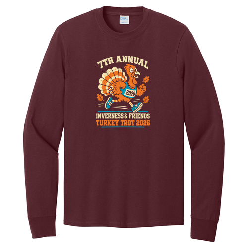 Adult Port & Company Long Sleeve 100% Cotton T-Shirt -- Athletic Maroon