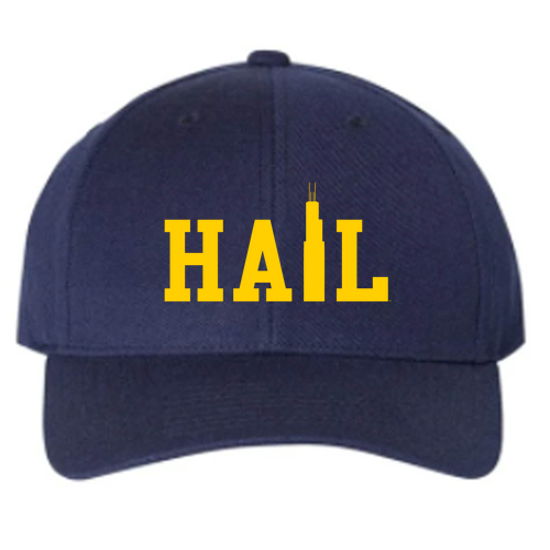 Yupoong Premium Curved Visor Snapback Hat -- Navy