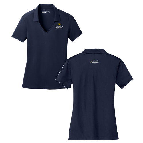 Ladies Nike Golf Dri Fit Vertical Mesh Polo -- Marine