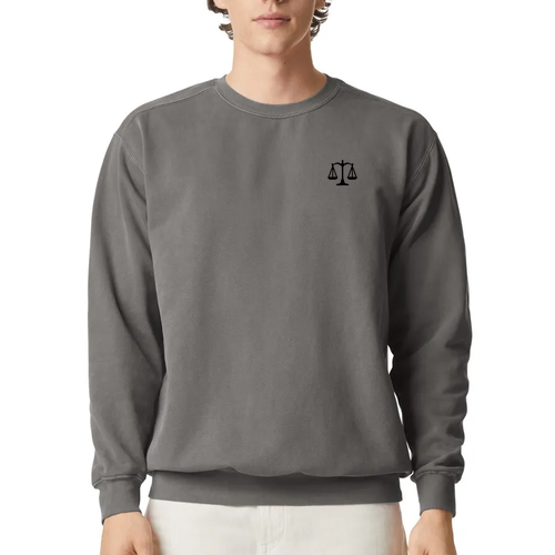 Comfort Colors Adult Crewneck Sweatshirt Badger Logo Grey