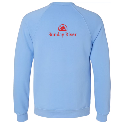 Sunday River Logo 2 Red Ink -- Crewneck Sweatshirt Carolina Blue
