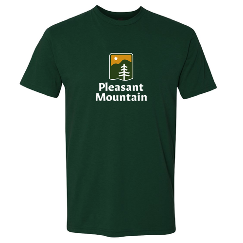 Pleasant Mountain Logo 1 Full color -- Short Sleeve Forest Green