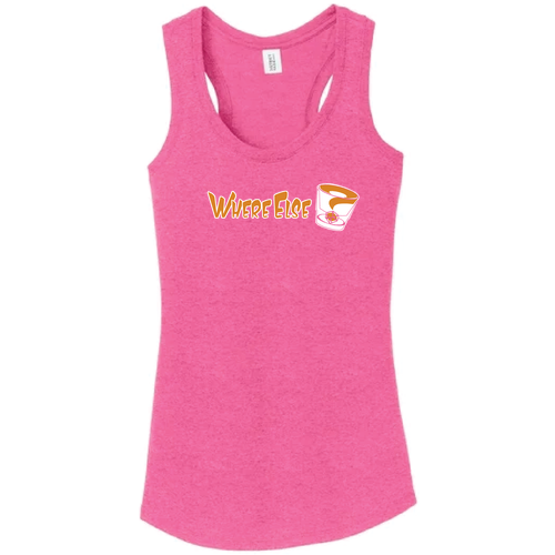 District Made Ladies Perfect Tri Racerback Tank -- Fuchsia Frost