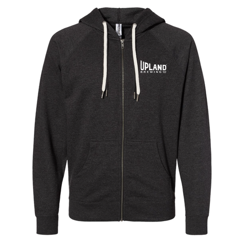 Independent Trading Icon Unisex Lightweight Terry Full-Zip Hooded Sweatshirt -- Charcoal Heather