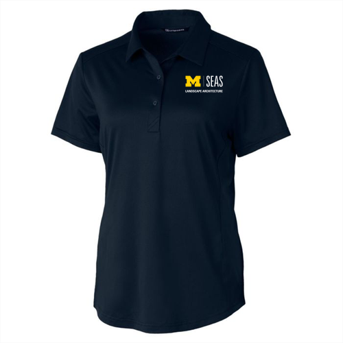 Cutter & Buck Prospect Textured Stretch Women's Short Sleeve Polo -- Navy Blue